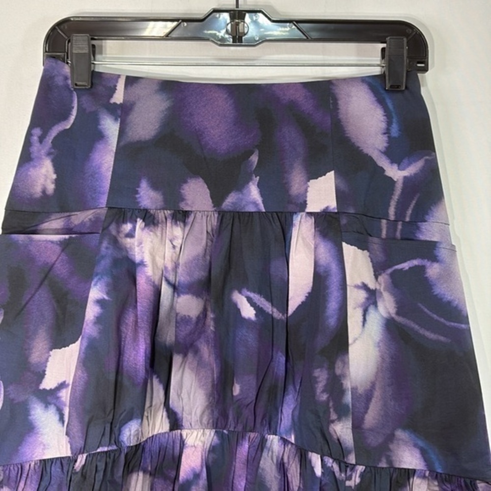 🥜 nwt richer poorer high, low cotton full skirt w pockets purple tye dye